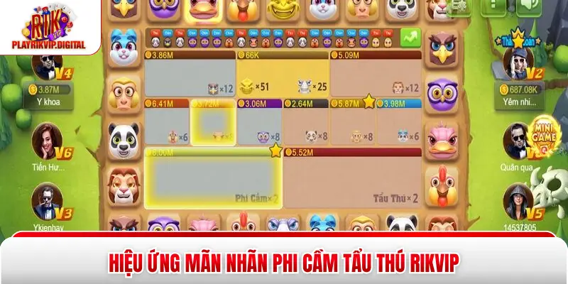 Hiệu ứng mãn nhãn Phi cầm tẩu thú Rikvip